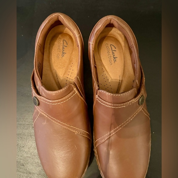 Clarks Collection Caroline Pearl Women's Brown Leather Slip-On Loafer NWT Size 9 - Picture 4 of 7